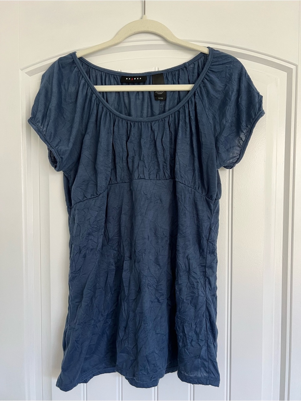 Axcess Scoop Neck Short Sleeve Tunic - Slate Blue